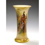 George V Royal Worcester hand-painted porcelain vase