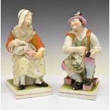 Pair of Staffordshire figures, Cobbler and Companion