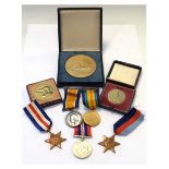 First & Second World War medals, with cased medallions