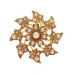 Late Victorian seed pearl pendant/brooch