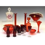 Quantity of vintage ruby coloured glass