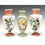 Pair of opaque glass vases, etc.