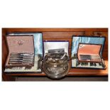 Assorted cased EPNS and flatware