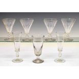 Seven assorted drinking glasses