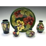 Five pieces mid 20th Century Moorcroft pottery