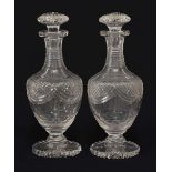 Pair of 19th Century cut glass decanters