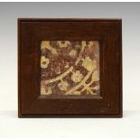 Earthenware encaustic tile, c. 1460, framed
