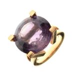 Large amethyst single stone ring