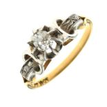 Single stone diamond set ring,