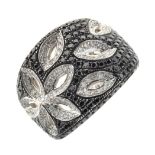 Diamond and black diamond ring,