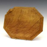 Workshop of Robert 'Mouseman' Thompson, late 20th Century English oak octagonal breadboard