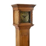 Mid 20th Century oak-cased single weight-driven 'grandmother' longcase clock
