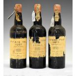Three bottles of Vinhos Borges Vintage Port, 1963
