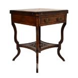 Late 19th Century inlaid rosewood card table