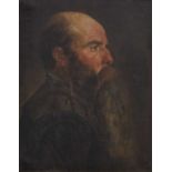 Austrian School, c.1880-1900 - Oil on canvas - Profile portrait of a gentleman in suit of armour,