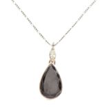 Black diamond and diamond pendant