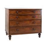 Early 19th Century mahogany chest of four long drawers