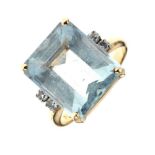 Aquamarine and diamond ring