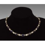 Late Victorian diamond and sapphire necklace