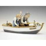 Lladro porcelain figure group - 'Fishing with Gramps', 5215