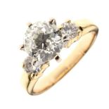 Three stone diamond ring,