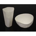 Studio pottery - Angela Verdon - two hand-built reticulated porcelain vessels