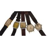 Five assorted vintage gent's wristwatches