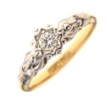 Single stone illusion set diamond ring