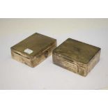 Two silver table-top box with engine turned decoration