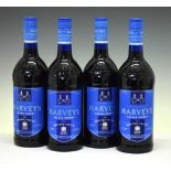 Four 1 litre bottles of Harvey's Bristol Cream Sherry