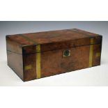 19th Century brass-bound walnut lap desk