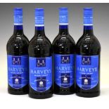 Four 1 litre bottles of Harvey's Bristol Cream Sherry