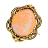 Victorian shell cameo brooch