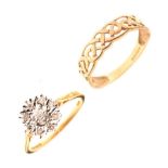 18ct gold illusion set diamond cluster ring