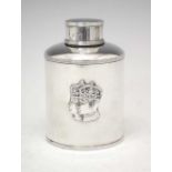 George VI silver tea canister commemorating the coronation of George VI