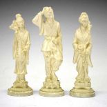 Three Oriental-style resin figures, A. Giannelli