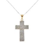 9ct gold diamond set cross