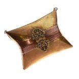 Middle Eastern brass and copper purse with chain
