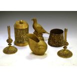 Group of English and Continental brass wares