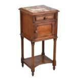 Early 20th Century Continental bedside table with marble top