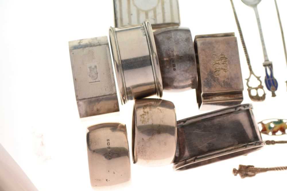 Quantity of various silver napkin rings, tea-spoons, vesta cases, etc - Image 2 of 5