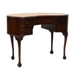 Edwardian mahogany kidney shaped dressing table