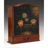 Two door table cabinet with folk art floral decoration