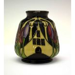 Moorcroft pottery - 'The Hamlet' pattern vase