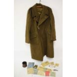 Second World War Home Guard's overcoat, together with a quantity of assorted miscellanea