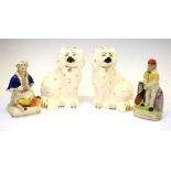 Pair of Doulton spaniels, reproduction cricketer 'W.G. Grace' and Turk