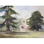 Brian Lancaster - Watercolour - Churchyard