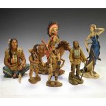 Group of resin native American figures