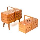 Two retro sewing boxes