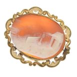 Victorian shell cameo brooch